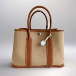 Hermes Garden Party 30cm Brown Canvas with Leather and Palladium Hardware #RUSY-2