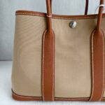 Hermes Garden Party 30cm Brown Canvas with Leather and Palladium Hardware #RUSY-2 - Image 3
