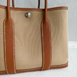 Hermes Garden Party 30cm Brown Canvas with Leather and Palladium Hardware #RUSY-2 - Image 6