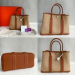 Hermes Garden Party 30cm Brown Canvas with Leather and Palladium Hardware #RUSY-2 - Image 2