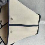 Hermes Garden Party 36cm Navy Blue/Beige Canvas with Leather and Palladium Hardware #RUSY-1 - Image 8