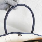 Hermes Garden Party 36cm Navy Blue/Beige Canvas with Leather and Palladium Hardware #RUSY-1 - Image 20
