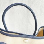 Hermes Garden Party 36cm Navy Blue/Beige Canvas with Leather and Palladium Hardware #RUSY-1 - Image 19