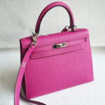 Hermes Kelly ll Sellier 25cm Rose Pourpre Epsom Leather with Palladium Plated Hardware #RCEY-1