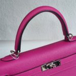 Hermes Kelly ll Sellier 25cm Rose Pourpre Epsom Leather with Palladium Plated Hardware #RCEY-1 - Image 15