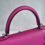 Hermes Kelly ll Sellier 25cm Rose Pourpre Epsom Leather with Palladium Plated Hardware #RCEY-1 - Image 16