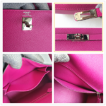 Hermes Kelly ll Sellier 25cm Rose Pourpre Epsom Leather with Palladium Plated Hardware #RCEY-1 - Image 20