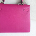 Hermes Kelly ll Sellier 25cm Rose Pourpre Epsom Leather with Palladium Plated Hardware #RCEY-1 - Image 6