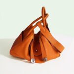 Hermes Lindy 34 Orange Clemence Leather with Palladium-plated Hardware #RUST-1