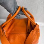 Hermes Lindy 34 Orange Clemence Leather with Palladium-plated Hardware #RUST-1 - Image 21