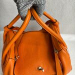 Hermes Lindy 34 Orange Clemence Leather with Palladium-plated Hardware #RUST-1 - Image 20
