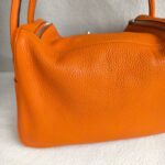Hermes Lindy 34 Orange Clemence Leather with Palladium-plated Hardware #RUST-1 - Image 6