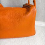 Hermes Lindy 34 Orange Clemence Leather with Palladium-plated Hardware #RUST-1 - Image 7