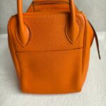 Hermes Lindy 34 Orange Clemence Leather with Palladium-plated Hardware #RUST-1 - Image 9