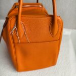 Hermes Lindy 34 Orange Clemence Leather with Palladium-plated Hardware #RUST-1 - Image 8