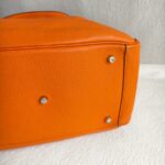 Hermes Lindy 34 Orange Clemence Leather with Palladium-plated Hardware #RUST-1 - Image 12