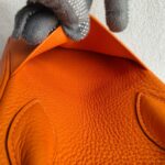 Hermes Lindy 34 Orange Clemence Leather with Palladium-plated Hardware #RUST-1 - Image 33
