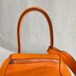 Hermes Lindy 34 Orange Clemence Leather with Palladium-plated Hardware #RUST-1 - Image 25