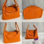 Hermes Lindy 34 Orange Clemence Leather with Palladium-plated Hardware #RUST-1 - Image 2