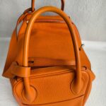 Hermes Lindy 34 Orange Clemence Leather with Palladium-plated Hardware #RUST-1 - Image 22