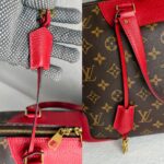 LV Retiro Brown Monogram Coated Canvas with Red Leather and Gold Hardware #RCLU-1 - Image 25