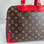 LV Retiro Brown Monogram Coated Canvas with Red Leather and Gold Hardware #RCLU-1 - Image 5