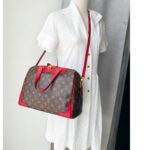 LV Retiro Brown Monogram Coated Canvas with Red Leather and Gold Hardware #RCLU-1 - Image 35