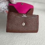 Hermes Coin /Card Purse Brown Mysore Leather #RUUS-27 - Image 7