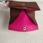 Hermes Coin /Card Purse Brown Mysore Leather #RUUS-27 - Image 8
