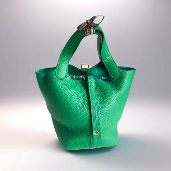 Hermes Picotin Lock 18 Vert Vertigo Clemence Leather with Gold Harware #RCLC-1