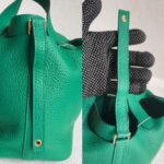 Hermes Picotin Lock 18 Vert Vertigo Clemence Leather with Gold Harware #RCLC-1 - Image 11
