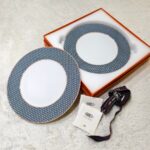Hermes Tie Set 2 -plates 30cm diameter porcelain #RCSE-5