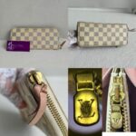 LV Clemence Wallet Damier Azur Coated Canvas with Gold Hardware #RUTU-1 - Image 2