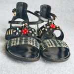 LV Sandal Size 38 Black/White Leather Shoes #RCKL-4 - Image 3