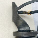 LV Sandal Size 38 Black/White Leather Shoes #RCKL-4 - Image 15