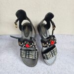 LV Sandal Size 38 Black/White Leather Shoes #RCKL-4 - Image 2