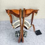 LV Sandal Size 38 Brown/White/Blue Leather Shoes #RCKL-3 - Image 10