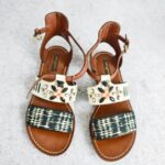 LV Sandal Size 38 Brown/White/Blue Leather Shoes #RCKL-3 - Image 2