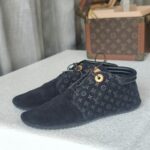 LV Sneaker Size 37.5 Black Suede Leather Shoes #RCKL-2