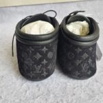 LV Sneaker Size 37.5 Black Suede Leather Shoes #RCKL-2 - Image 6