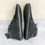LV Sneaker Size 37.5 Black Suede Leather Shoes #RCKL-2 - Image 4