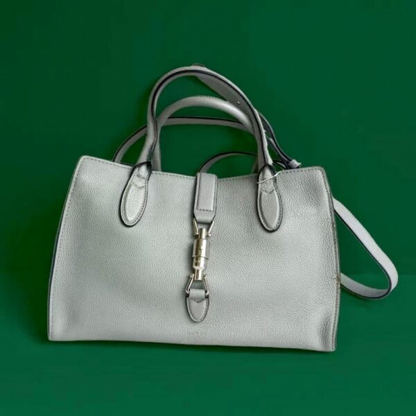 Gucci Jackie 2way Bag Grey Calf Leather with Silver Hardware #RCYE-2