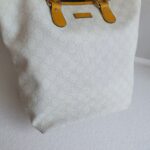 Gucci Tote Yellow/White Canvas with Leather and Gold Hardware #GULYT-4 - Image 4