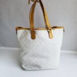 Gucci Tote Yellow/White Canvas with Leather and Gold Hardware #GULYT-4 - Image 6