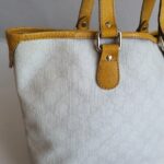 Gucci Tote Yellow/White Canvas with Leather and Gold Hardware #GULYT-4 - Image 7