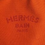 Hermes Pouch Orange Canvas with Palladium Plated Hardware #RCLR-5 - Image 13