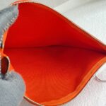 Hermes Pouch Orange Canvas with Palladium Plated Hardware #RCLR-5 - Image 17