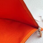 Hermes Pouch Orange Canvas with Palladium Plated Hardware #RCLR-5 - Image 15
