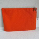 Hermes Pouch Orange Canvas with Palladium Plated Hardware #RCLR-5 - Image 3