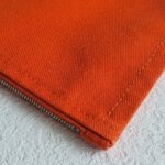 Hermes Pouch Orange Canvas with Palladium Plated Hardware #RCLR-5 - Image 12